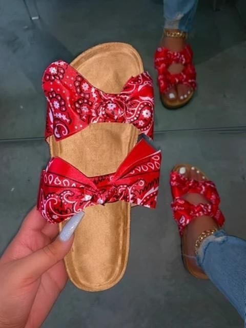 Double bow sandals and slippers