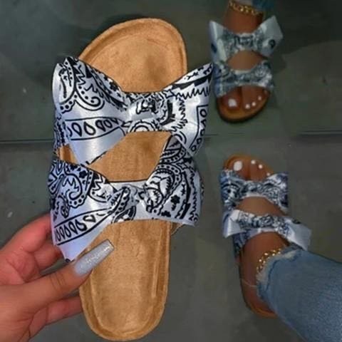 Double bow sandals and slippers