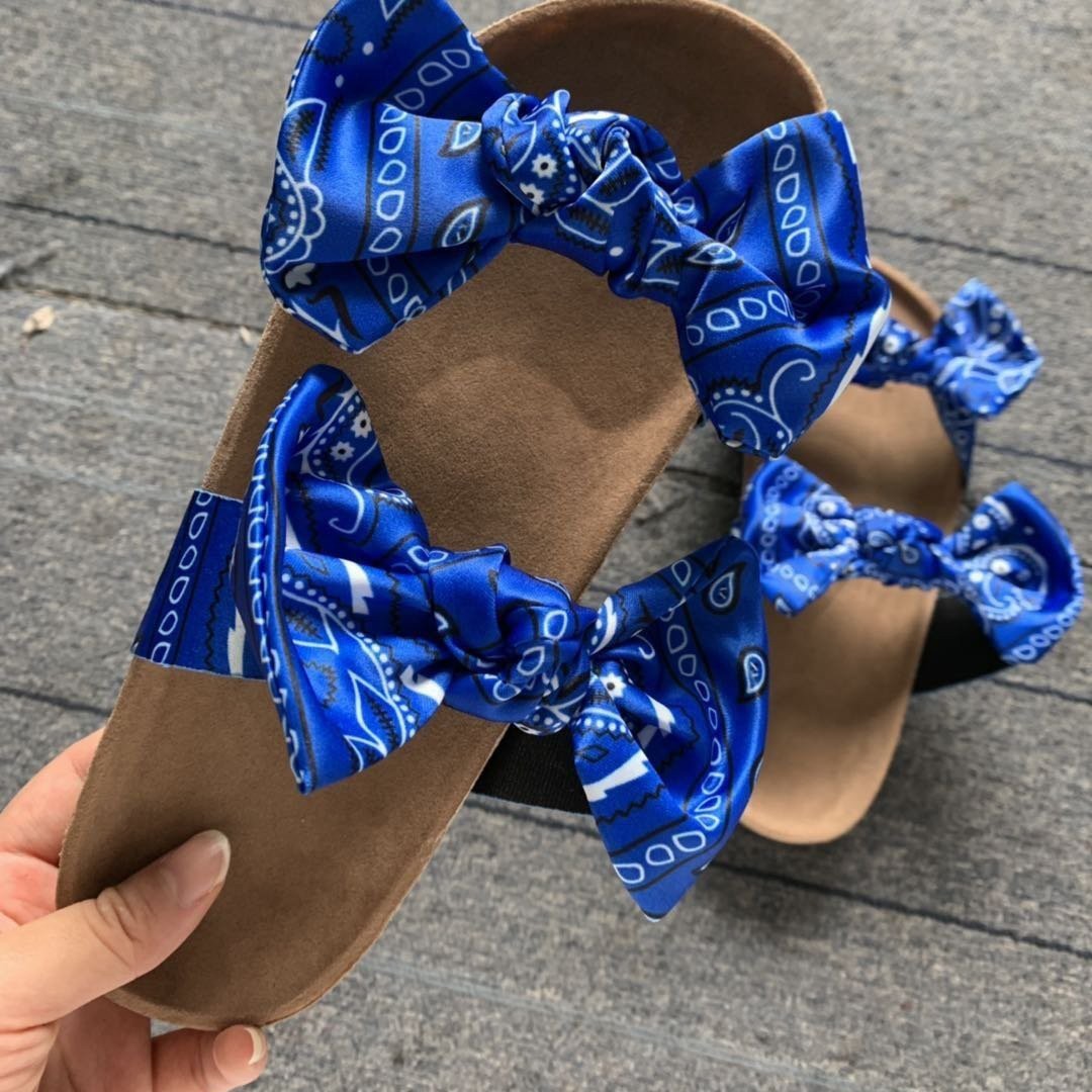 Double bow sandals and slippers