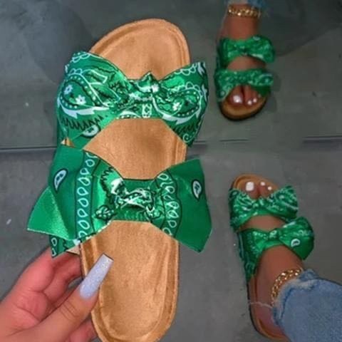 Double bow sandals and slippers