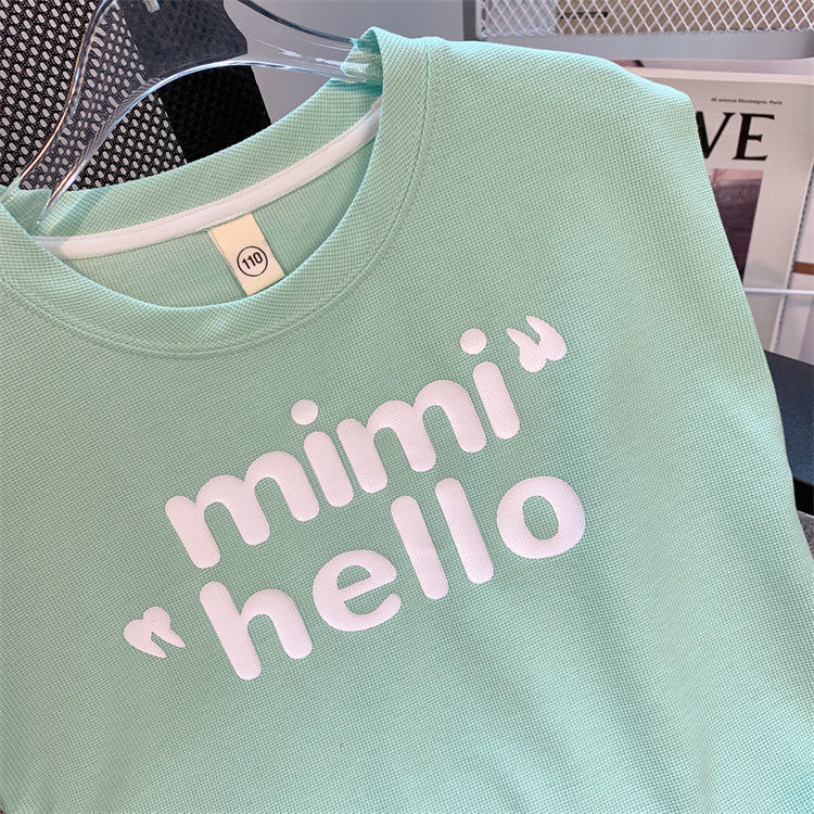 Girls' Exercise Sleeveless Wide Leg Shorts Two-piece Set