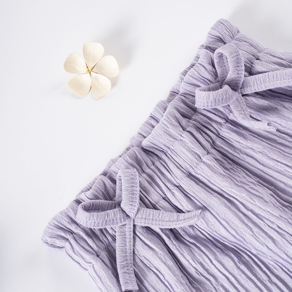 Girls Casual Style Solid Color Short Sleeve Trousers Suit