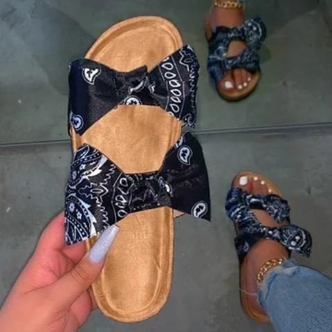 Double bow sandals and slippers