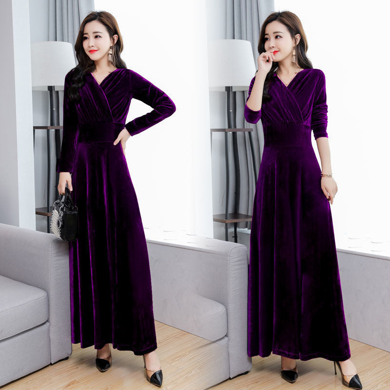 Temperament Long Sleeve Plus Size Dress