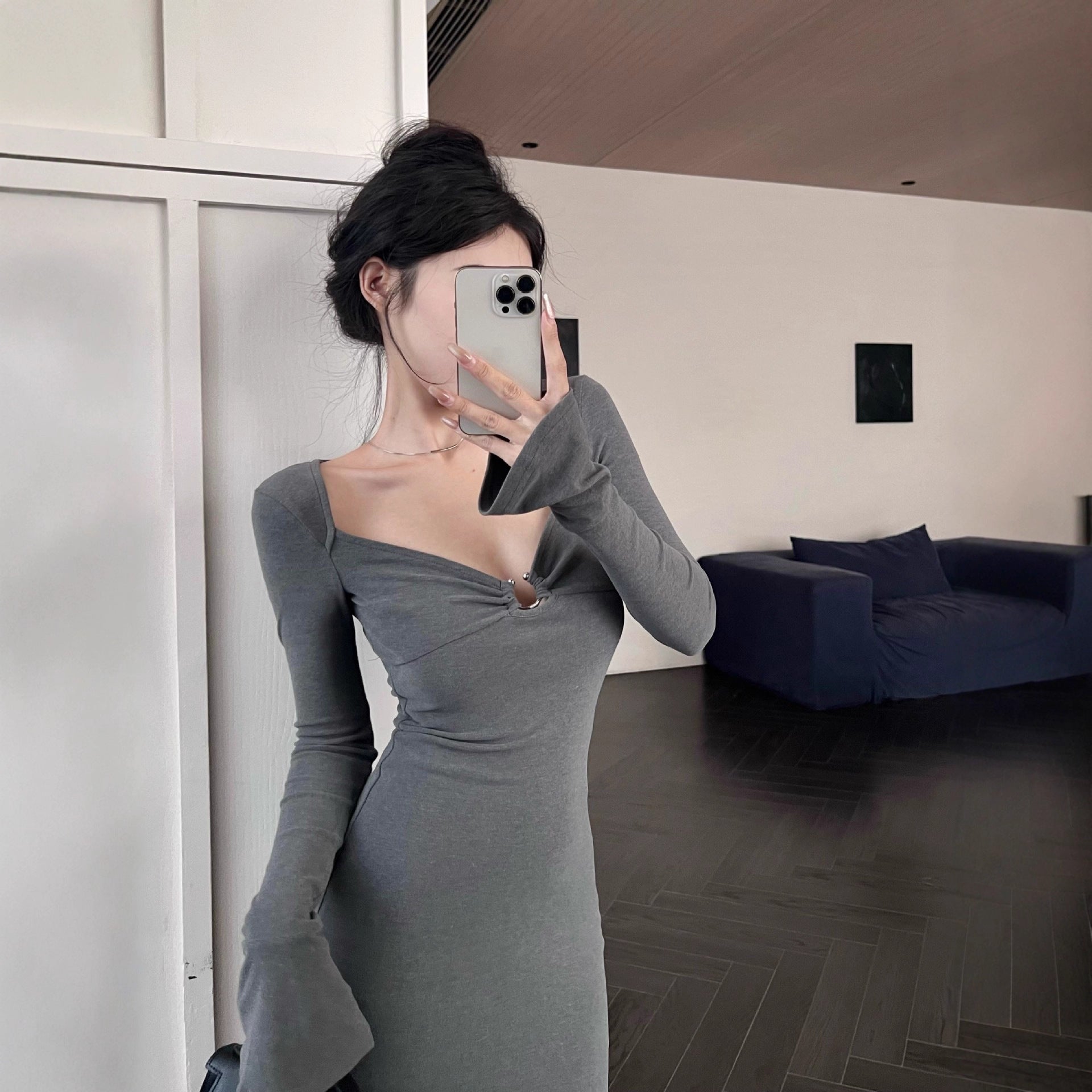 Women Fallwinter Slim Fishtail Dress Tight-fitting Cinched Hip Skirt