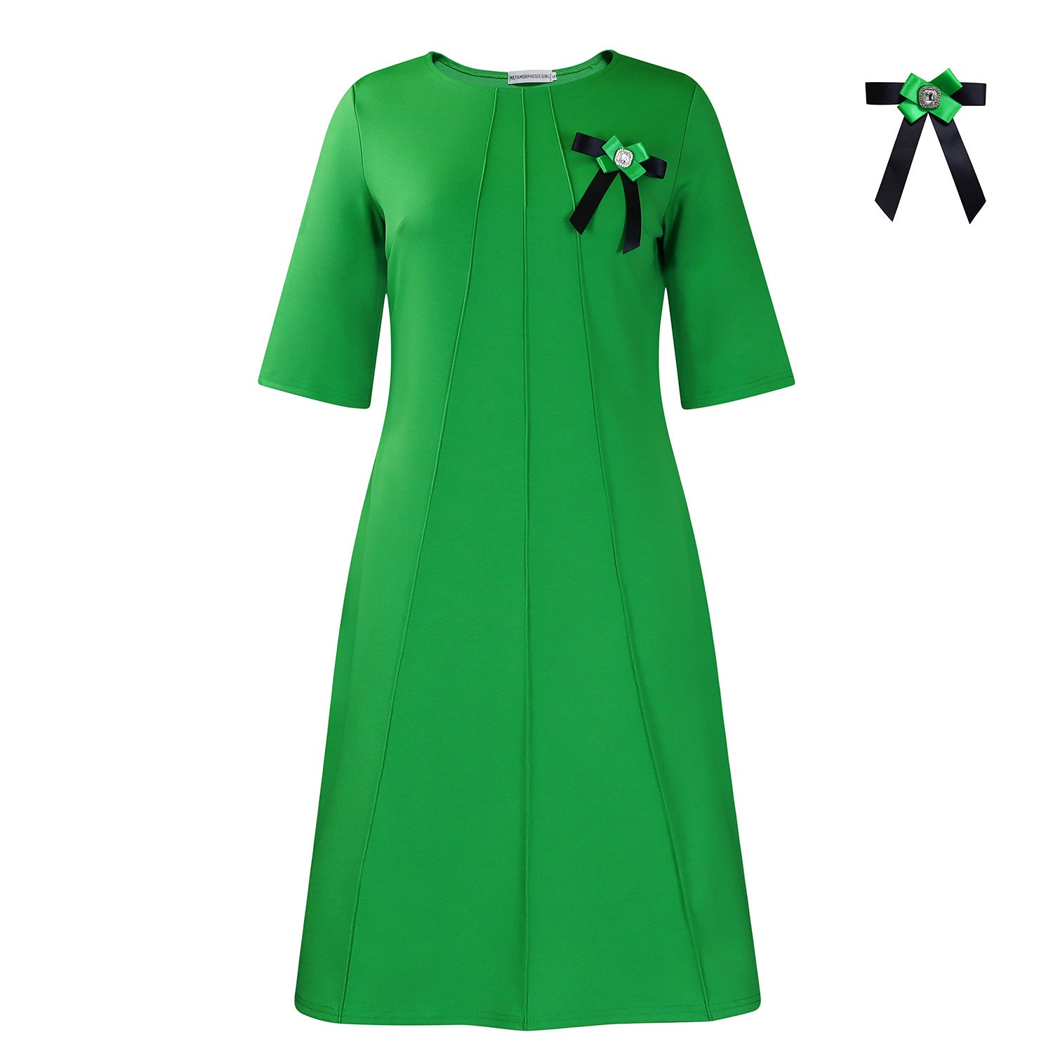 Fashionable Elegant Solid Color Loose-fitting Large Size Dress