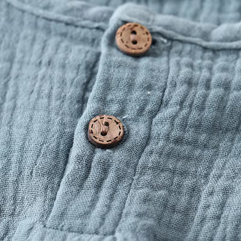 Children's Cotton And Linen Long-sleeve Suit Boys And Girls Spring And Summer Thin