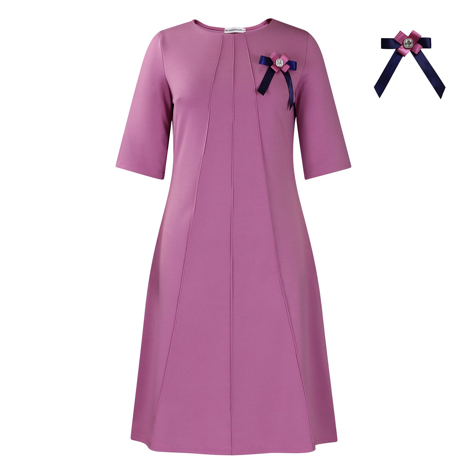 Fashionable Elegant Solid Color Loose-fitting Large Size Dress
