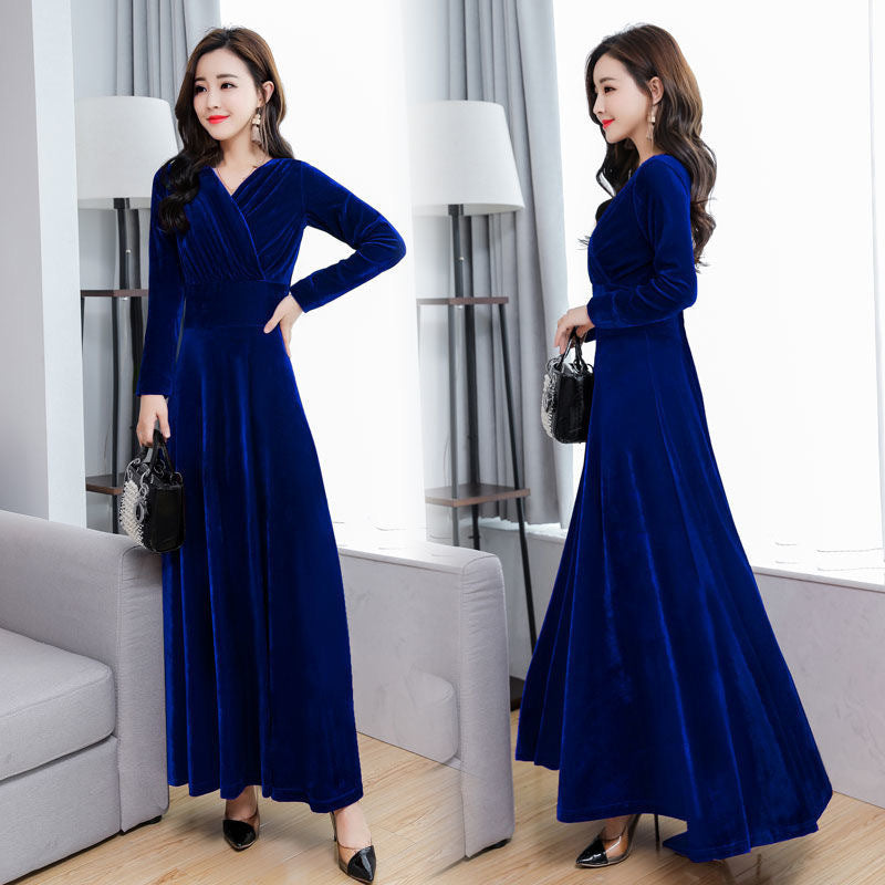 Temperament Long Sleeve Plus Size Dress