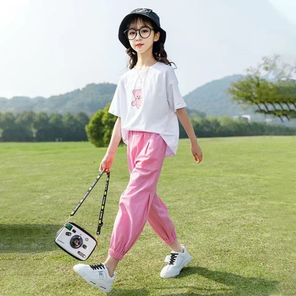 Bear Fashion Personalized Printing Girls' Summer Suits