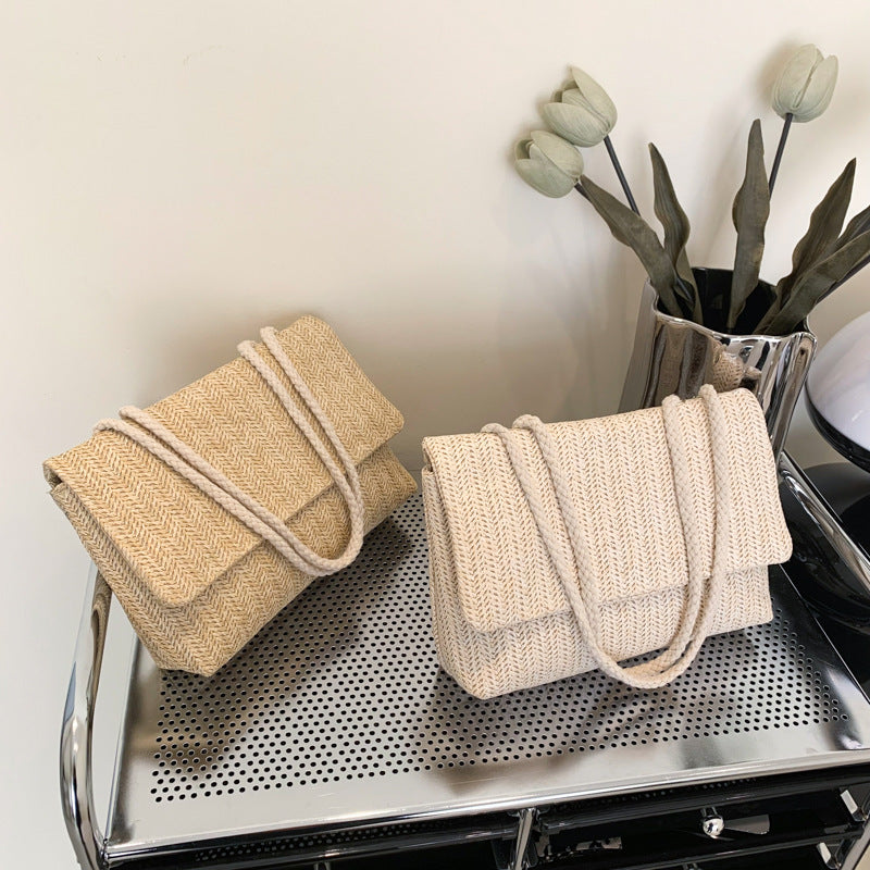 Women's Fashion Simple Woven Crossbody Shoulder Bag