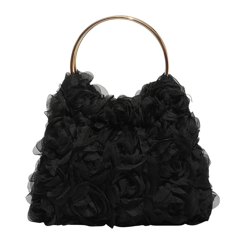 European And American Rose Pearl Dinner Chain Bag