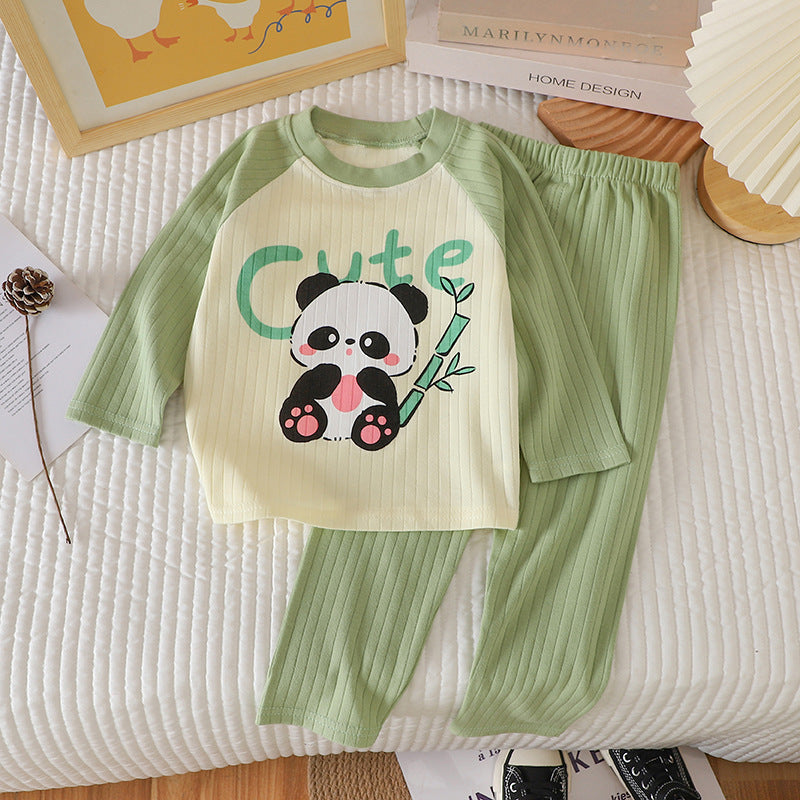 Children's Pajamas Home Wear Autumn New Jacquard Cotton Suit