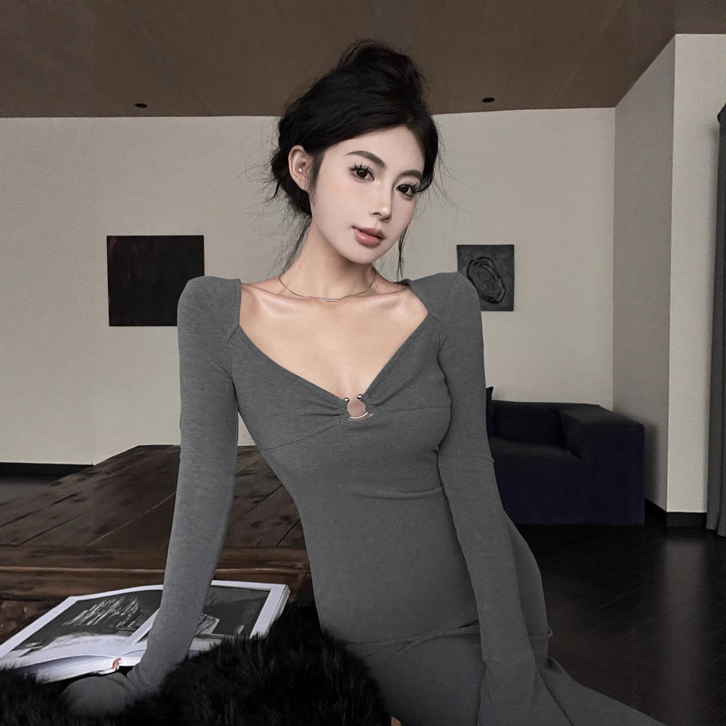 Women Fallwinter Slim Fishtail Dress Tight-fitting Cinched Hip Skirt