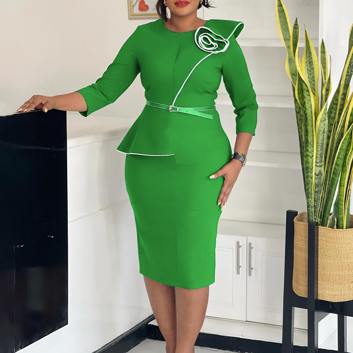 Elegant OL OL Pencil Skirt Sheath African Dress